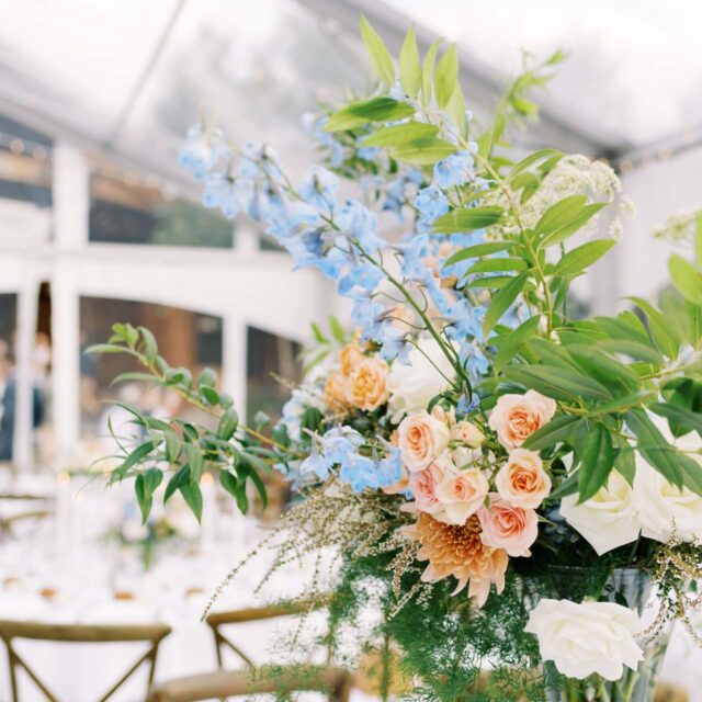 flower centerpiece on a wedding table