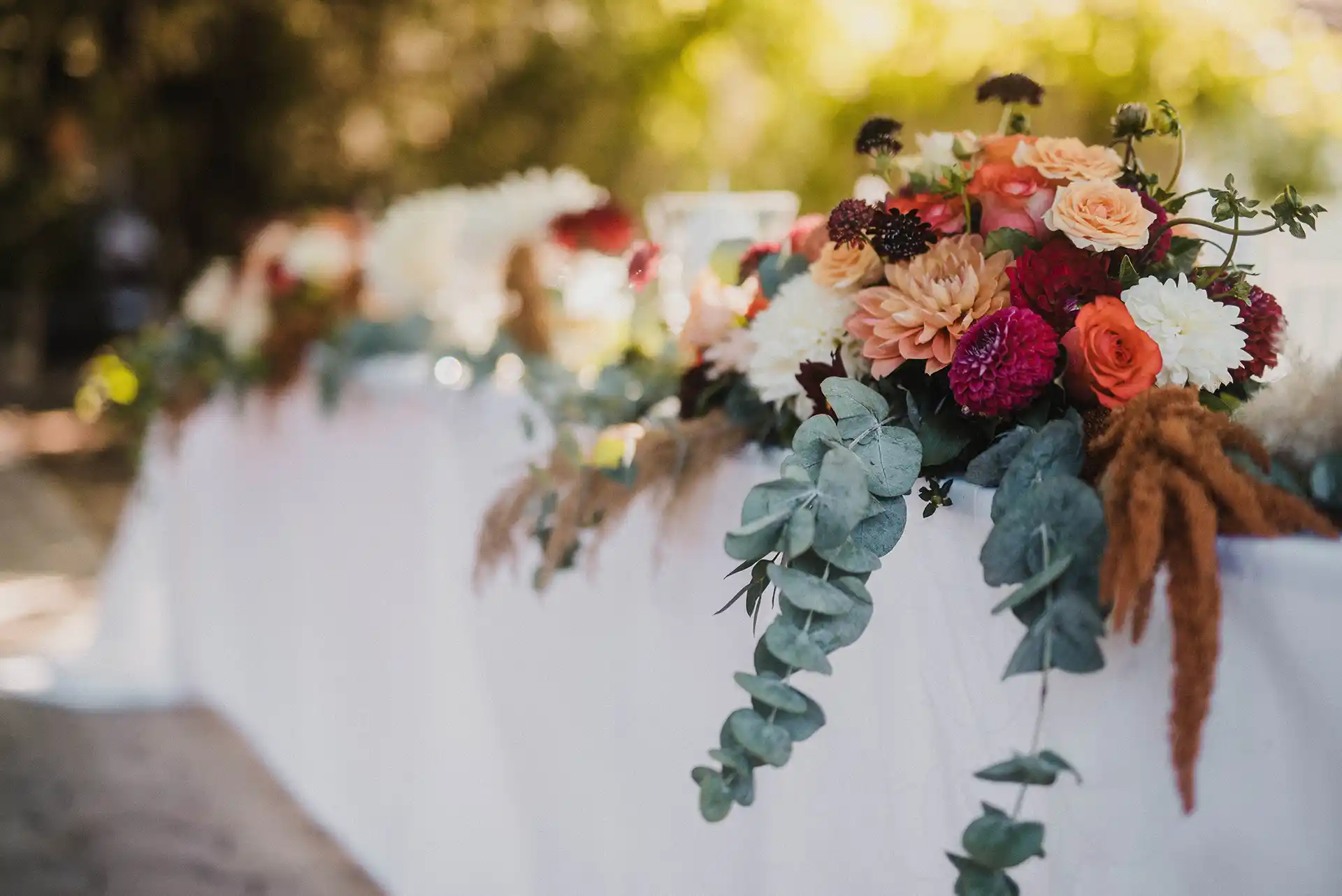 wedding flowers on a table